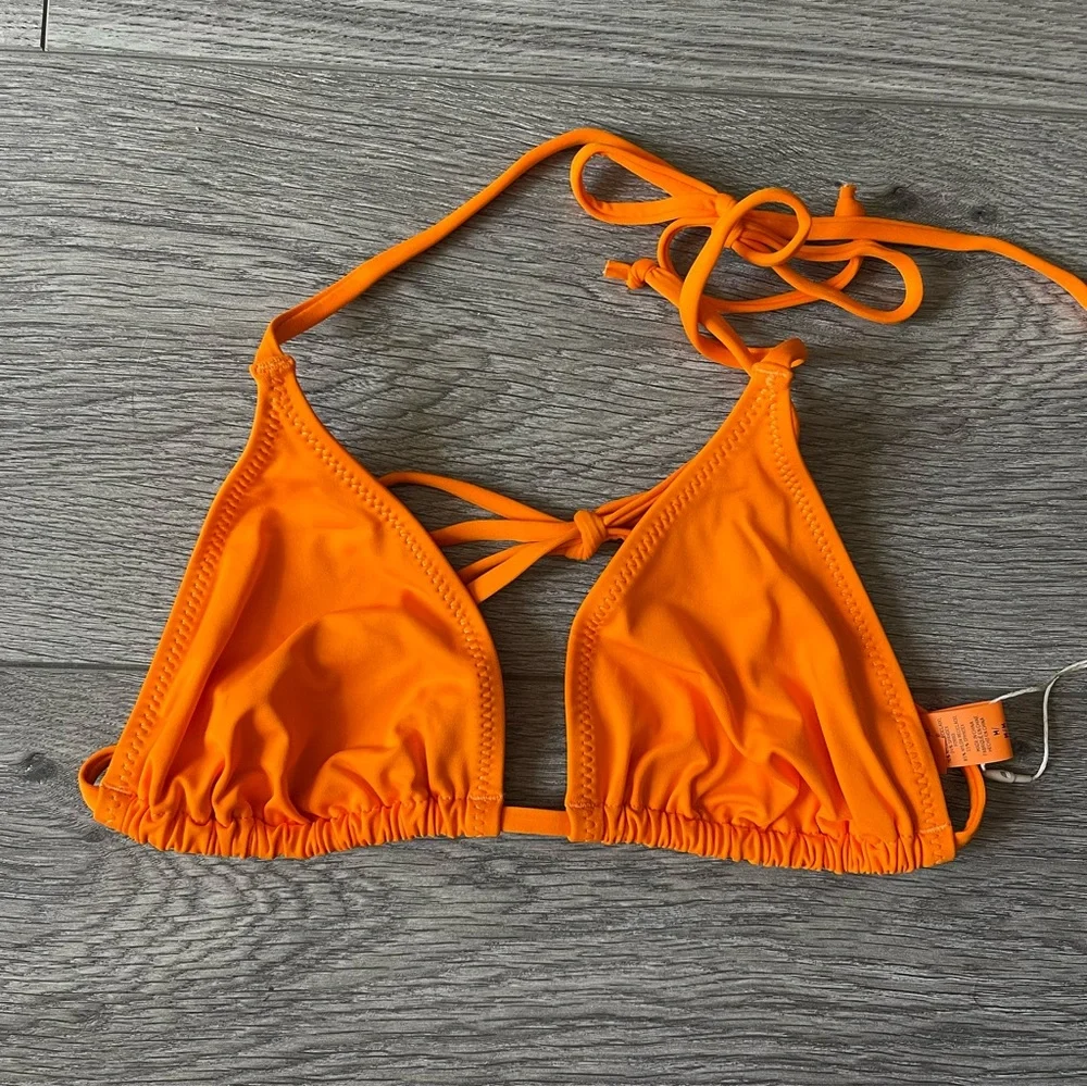 Skims Swim Triangle Bikini Top Orange Size Medium